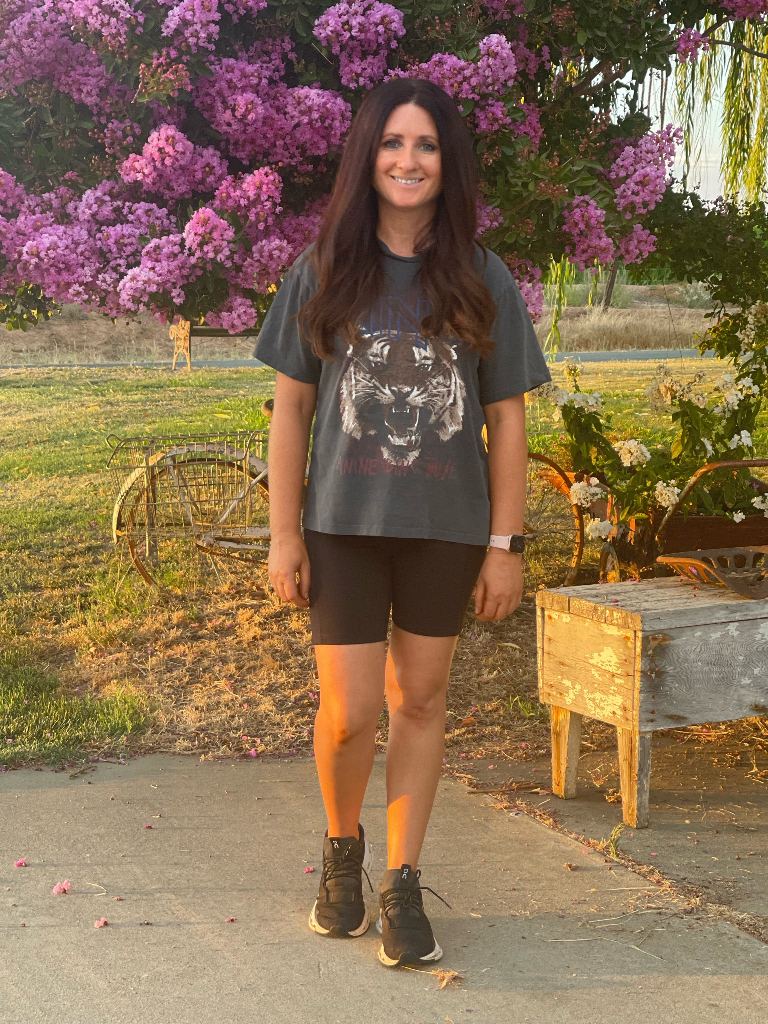 Nordstrom Anniversary Sale. Nordstrom sale. Zella bike shorts. Casual summer outfit. Athleisure. Anine Bing shirt. ❤️ 

#LTKstyletip #LTKshoecrush #LTKxNSale