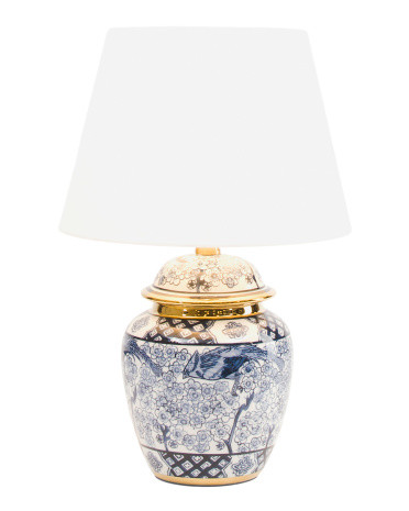 18in Chinoiserie Metallic Accented Table Lamp | TJ Maxx
