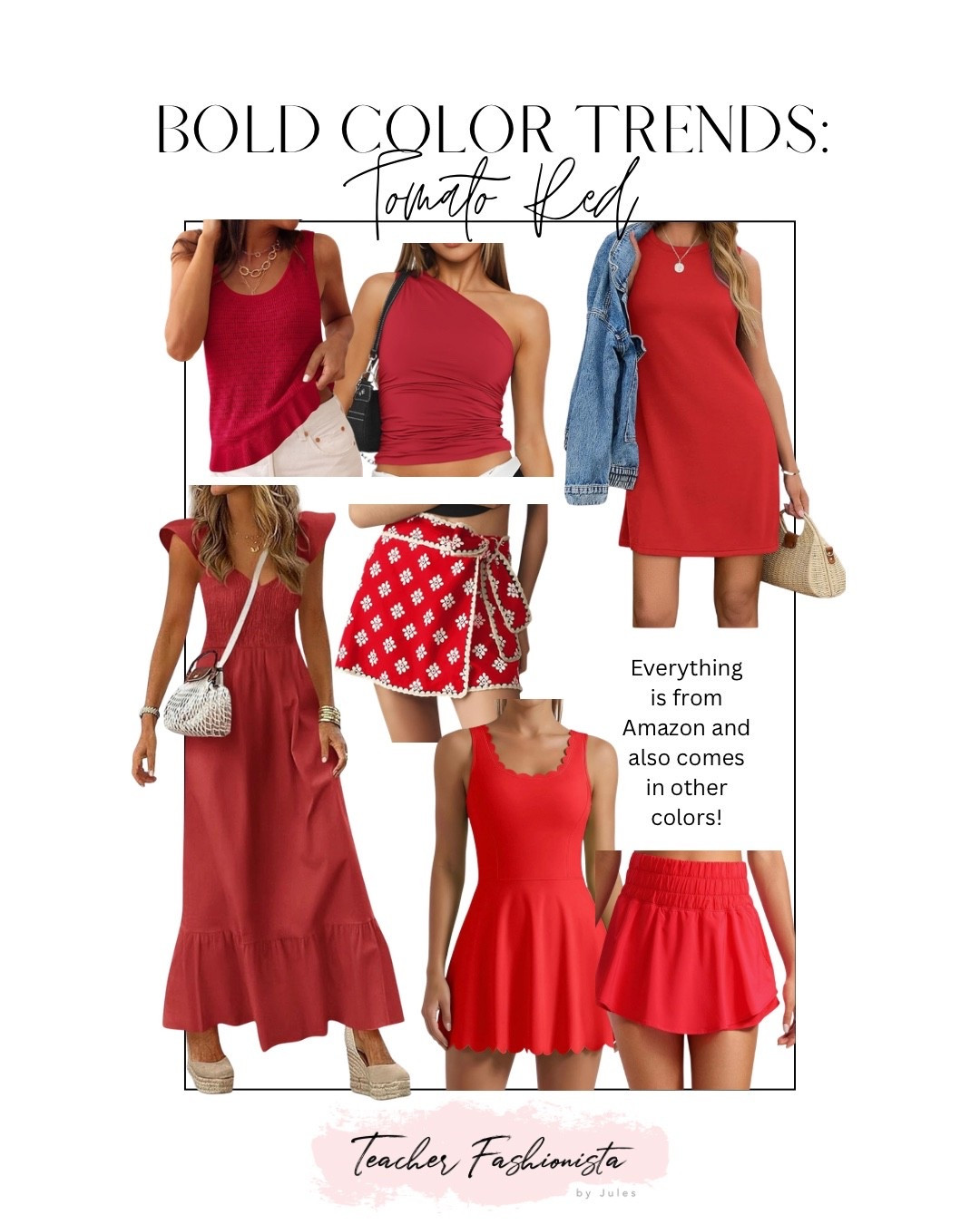 Bold color trend: Tomato red 🍅 

I love these red hot dresses, tops, and skirts for our coming warm weather!! Everything is affordable and easy to order from Amazon!

#LTKSeasonal #LTKOver40 #LTKSaleAlert