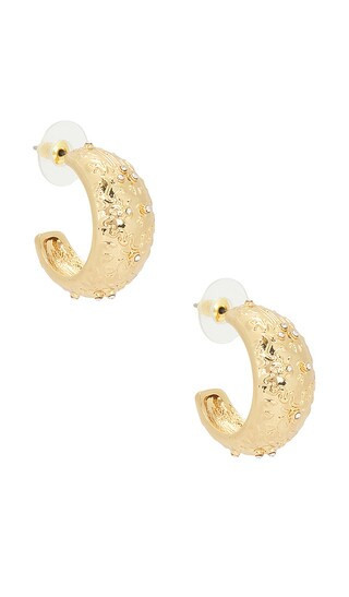 petit moments Sigil Hoop Earrings in Metallic Gold. | Revolve Clothing (Global)