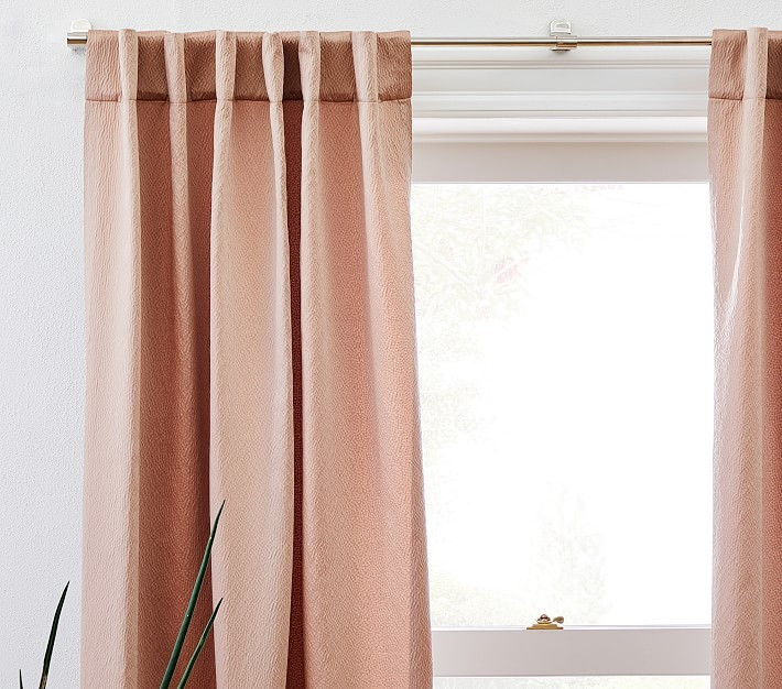 Ripple Jacquard Curtain - Dusty Blush | Pottery Barn Kids