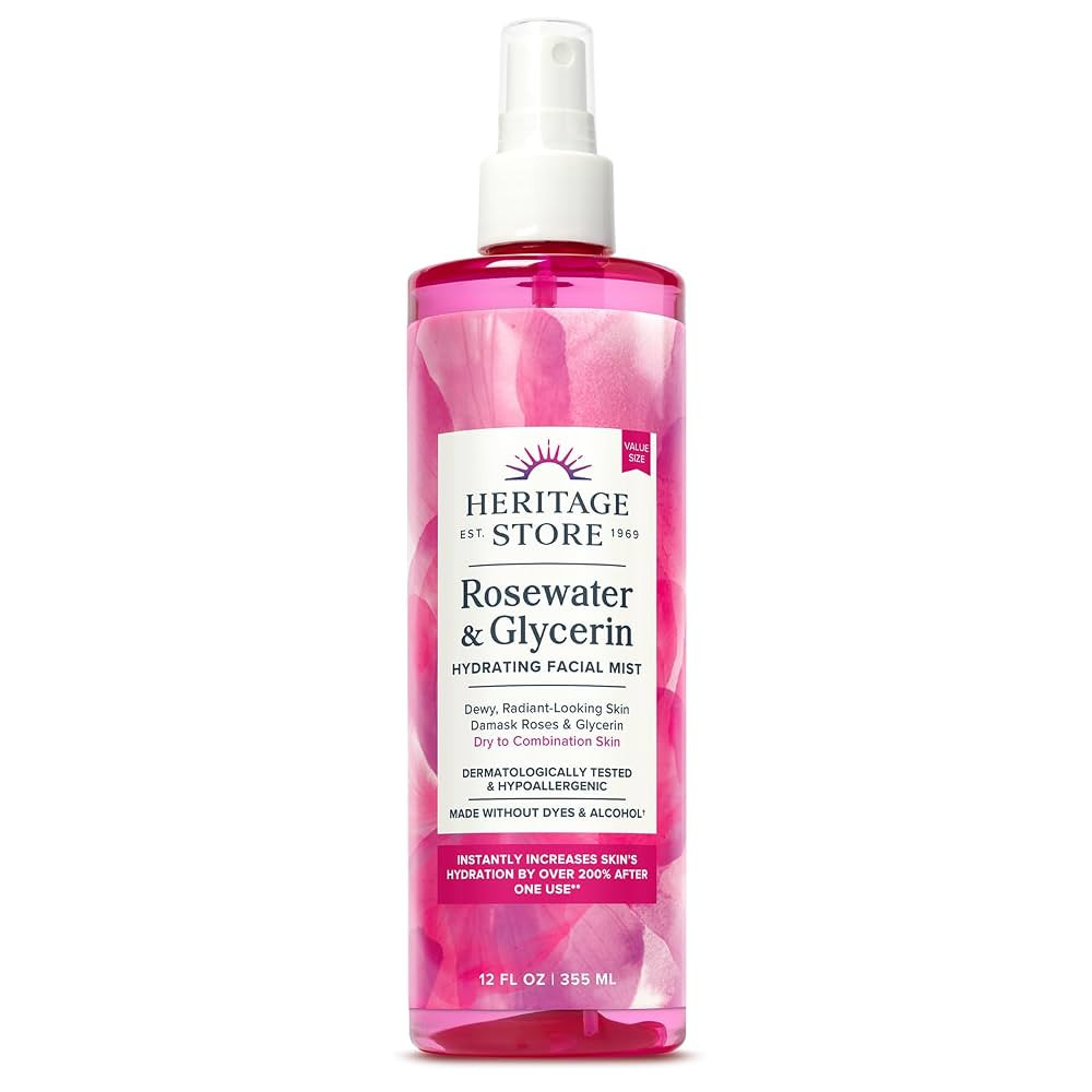 HERITAGE STORE Rosewater & Glycerin Hydrating Facial Mist - Dry Combination Skin Care - Rose Wate... | Amazon (US)