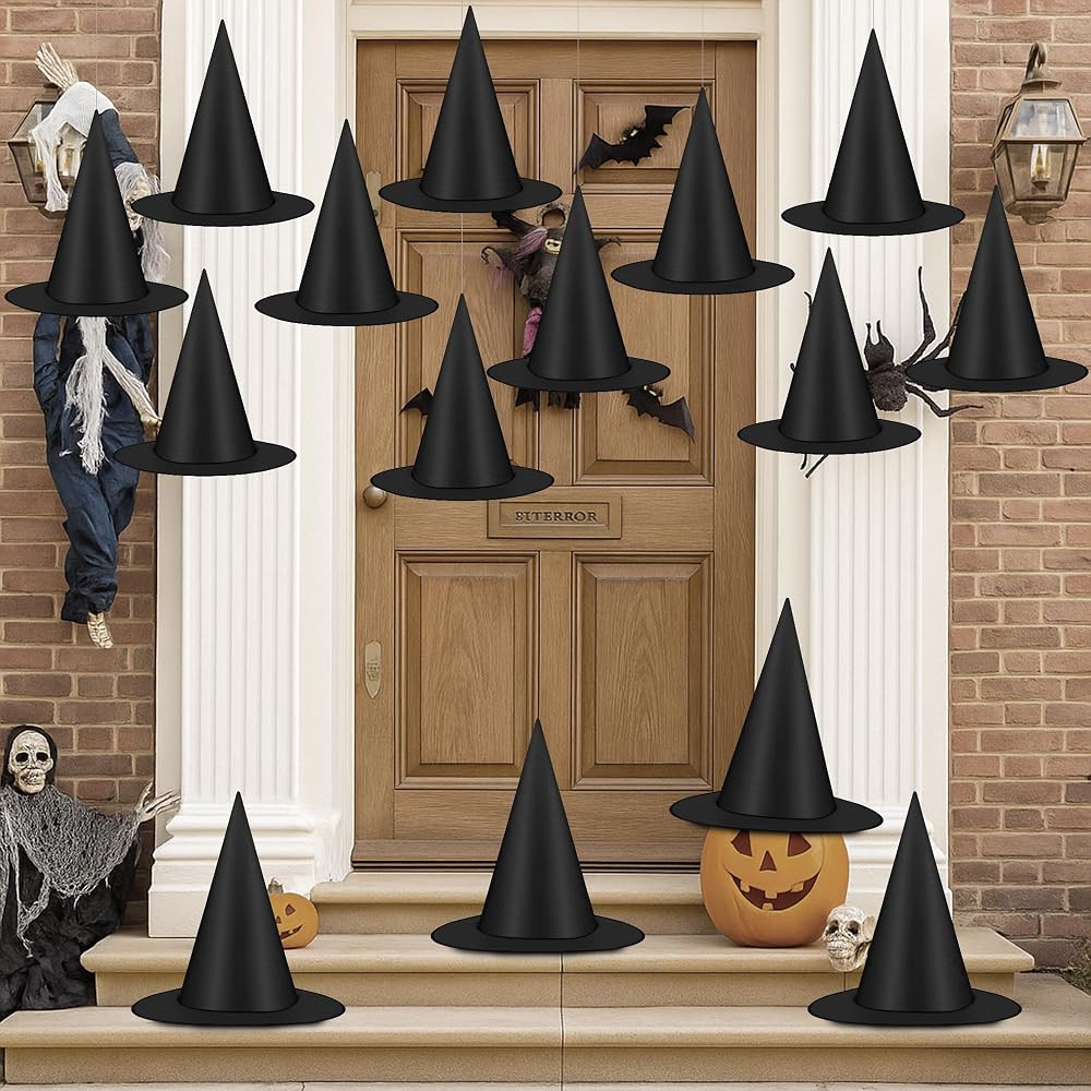 Luces Witch Hats, Halloween Wizard Hat, Halloween Party Decor for Front Porch Hanging | Amazon (US)