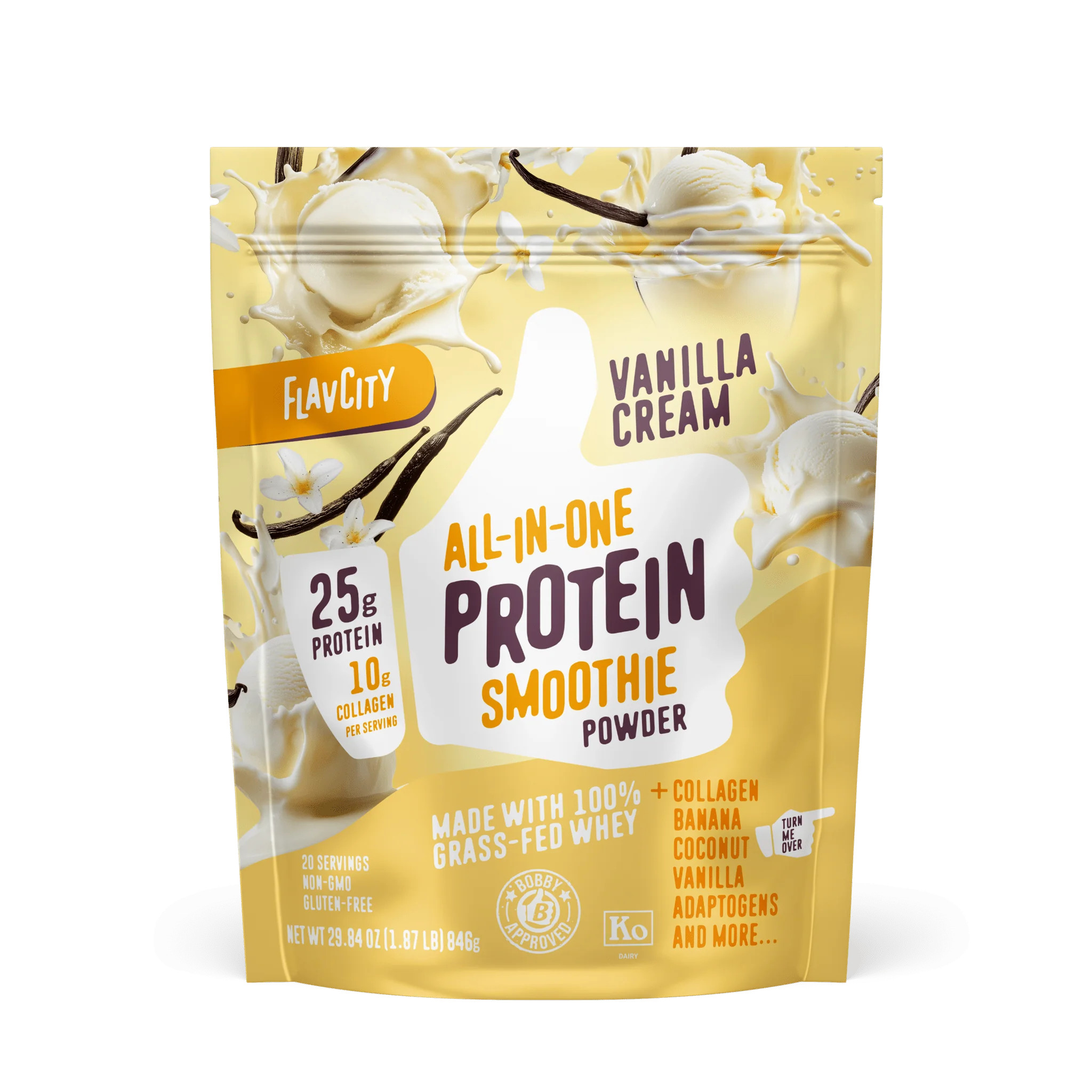 Healthy Vanilla Cream Protein Powder Smoothie | FlavCity | FlavCity