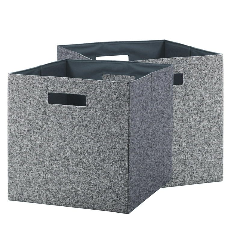 Better Homes & Gardens Fabric Cube Storage Bins (12.75" x 12.75"), Gray, 2 Pack | Walmart (US)