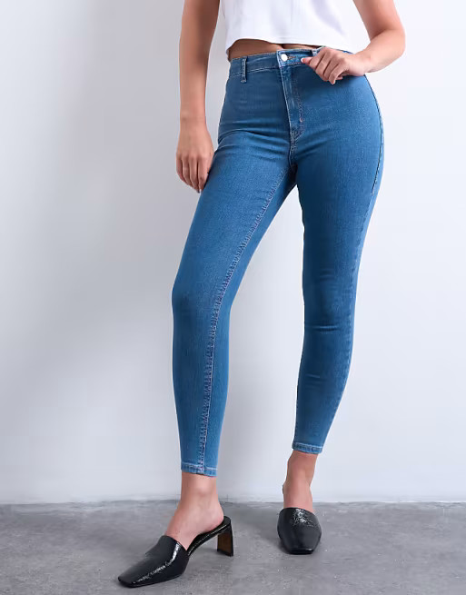 Topshop Hourglass – Joni – Jeans in Mittelblau | ASOS (Global)