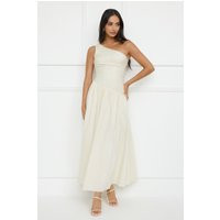 Seashell Moments One Shoulder Maxi Dress Beige | Hello Molly (US)