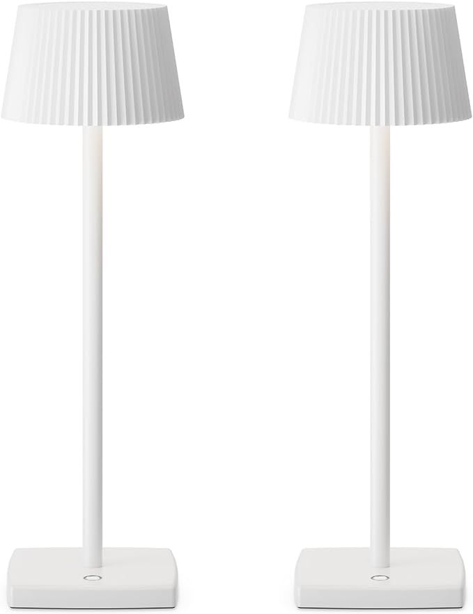 JALVDE 2 Packs Cordless Table Lamps, Rechargeable Cordless LED Desk Lamp Minimalist 6000mAh Batte... | Amazon (US)