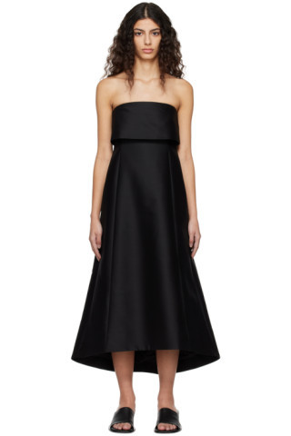 TOTEME - Black A-Line Midi Dress | SSENSE