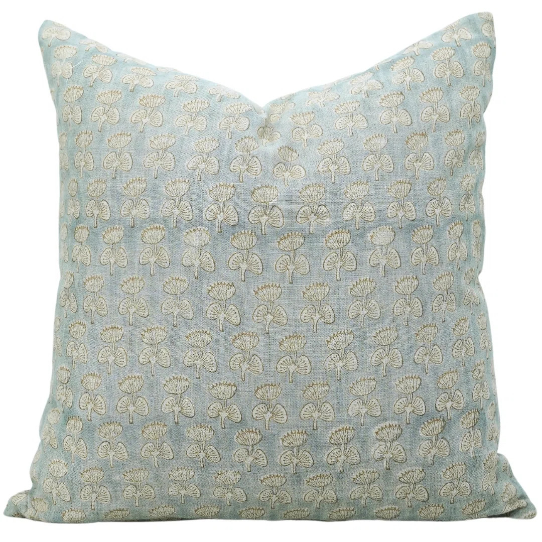 Fabdivine Bohemian Block Print Cushion Cover Handcrafted Linen Accent Pillow Case- Damru | Wayfair North America