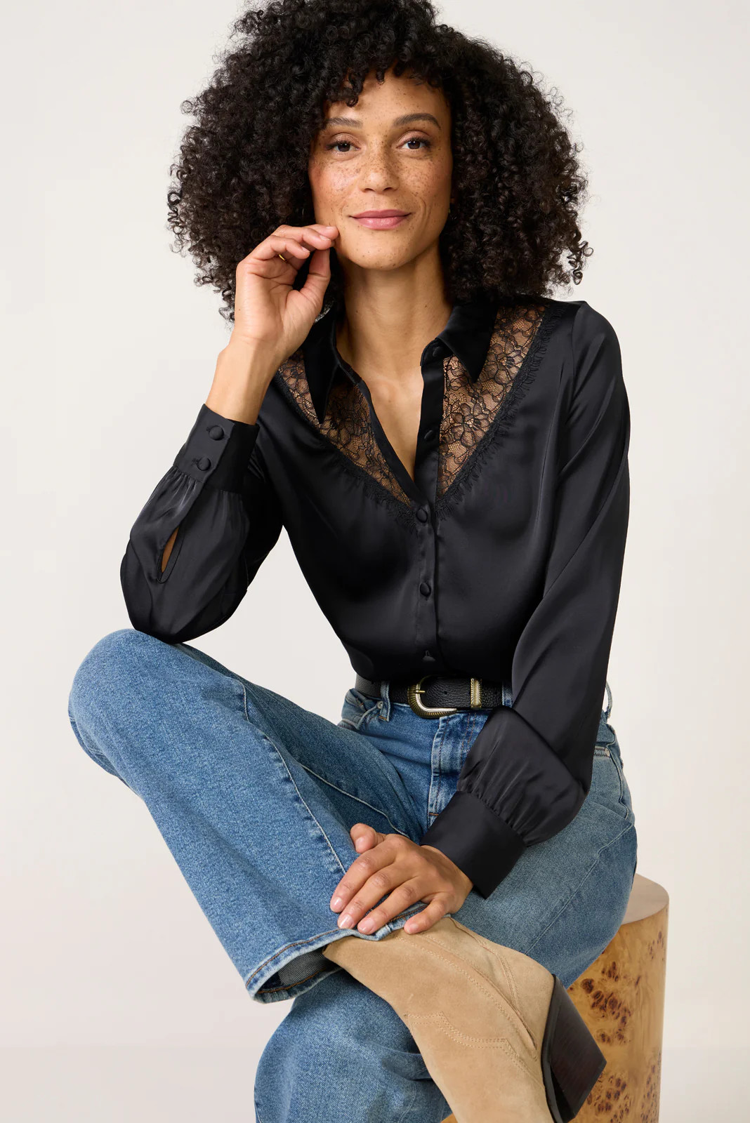 Bella Lace Trim Shirt | Evereve