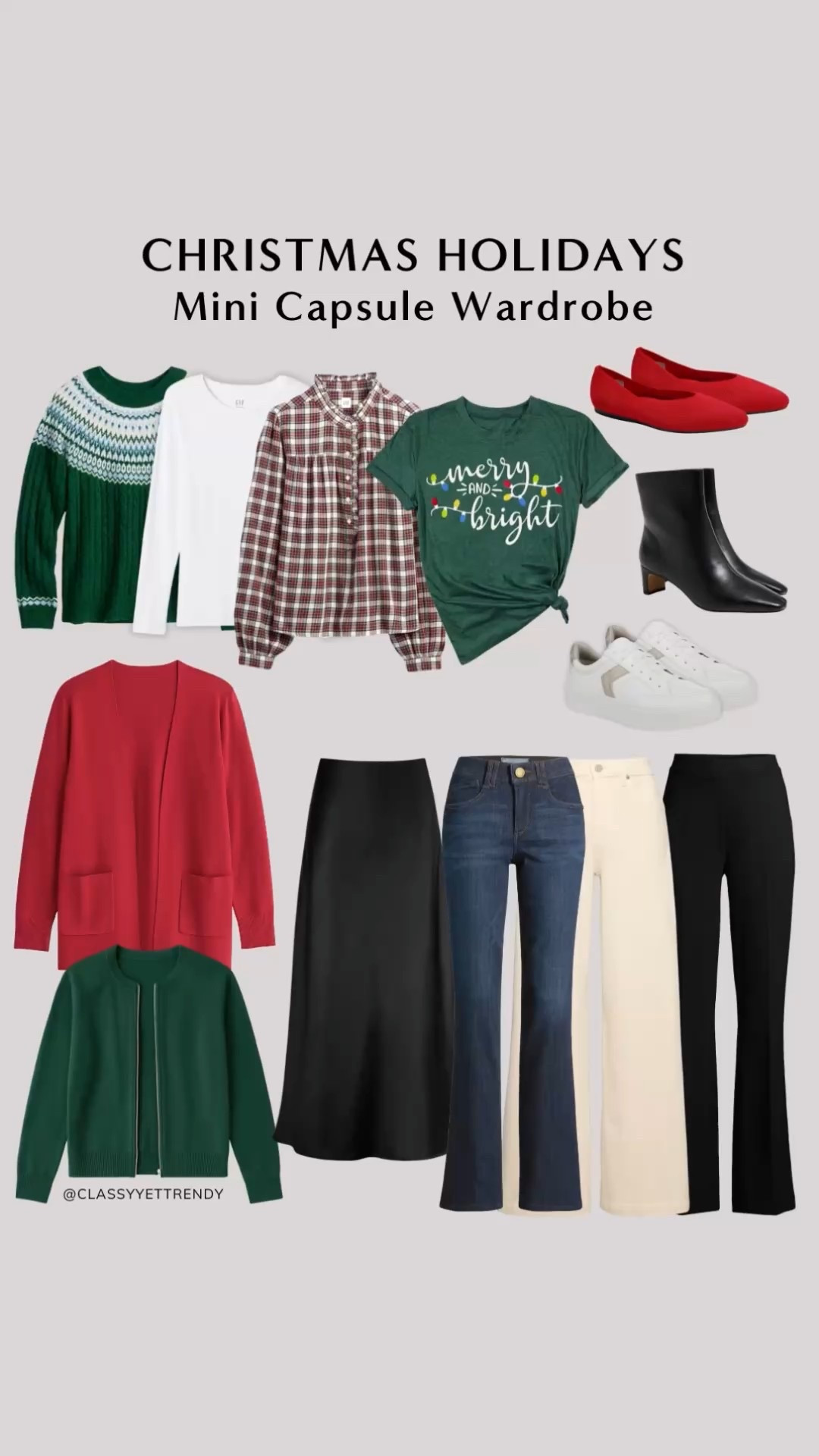Christmas Holidays Mini Capsule Wardrobe 🎄An elevated casual and dressy capsule you can wear during the holidays and to all your festivities and events like at home decorating, kid’s classroom parties, shopping for gifts, office parties, friends holiday luncheons, family lunch or dinner and traveling during the holidays. ✔️ 

Holiday, Amazon finds, Amazon deals, Amazon must haves, Amazon shopping, Amazon fashion, Amazon Black Friday deals, Amazon best sellers, Amazon sweaters, affordable style, affordable fashion, affordable outfit, holiday outfit, winter style, winter sweater, winter ootd, winter fashion, over 30 style, mom style, mom outfit, Pinterest style, Pinterest inspired, Pinterest fashion, Pinterest outfit

#capsulewardrobe #holidayoutfits #christmasoutfits #founditonamazon #amazonfashionfinds

#LTKHoliday