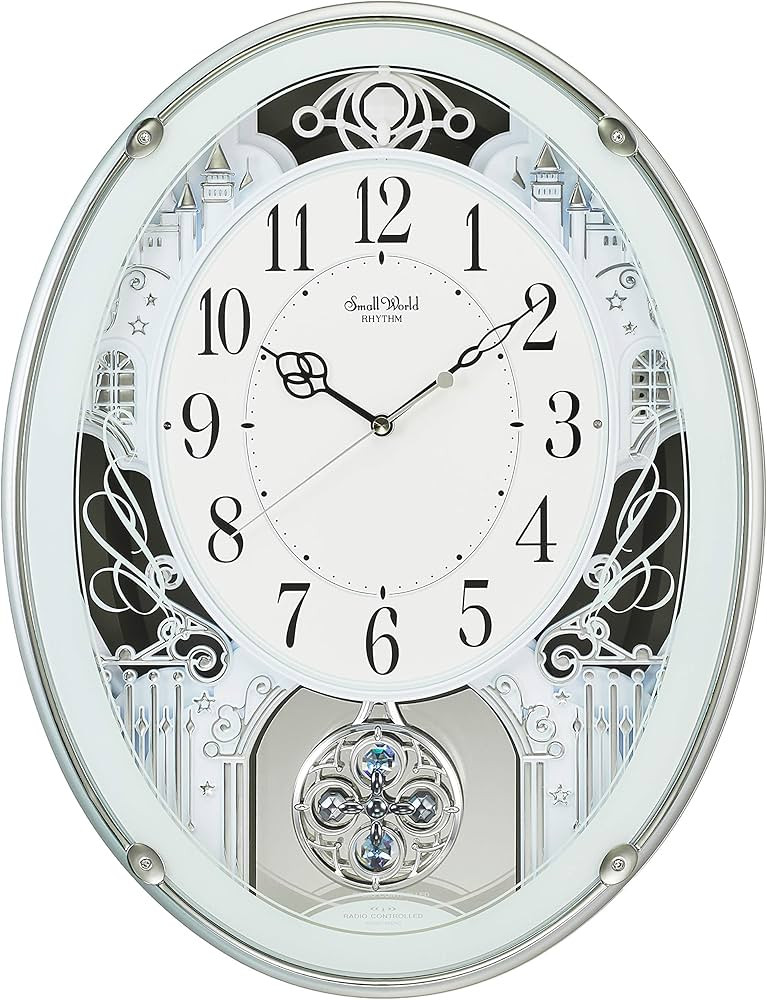 Rhythm 4MN523RH05 Wall Clock, Radio Clock, Analog, Small World Prorod, 18 Songs, Melody, Pendulum, G | Amazon (US)