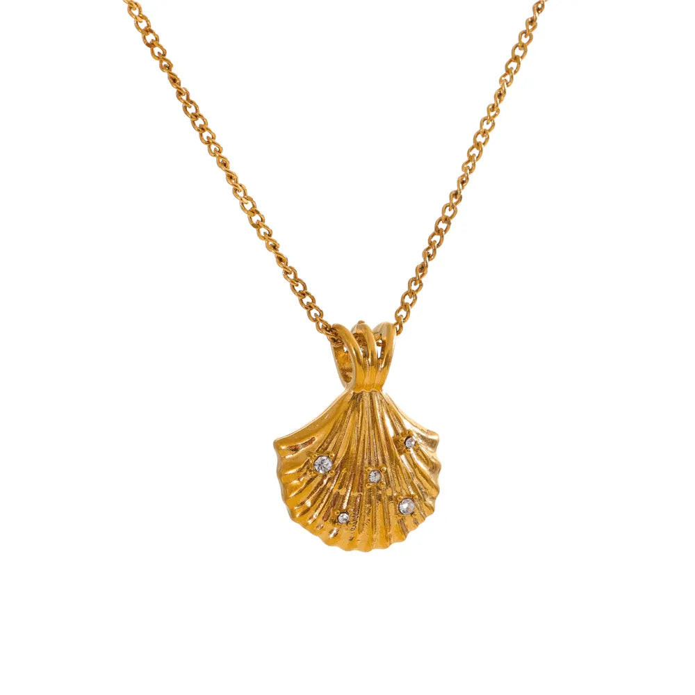 Phaedra Diamond Shell Necklace | Liv Bella Vita