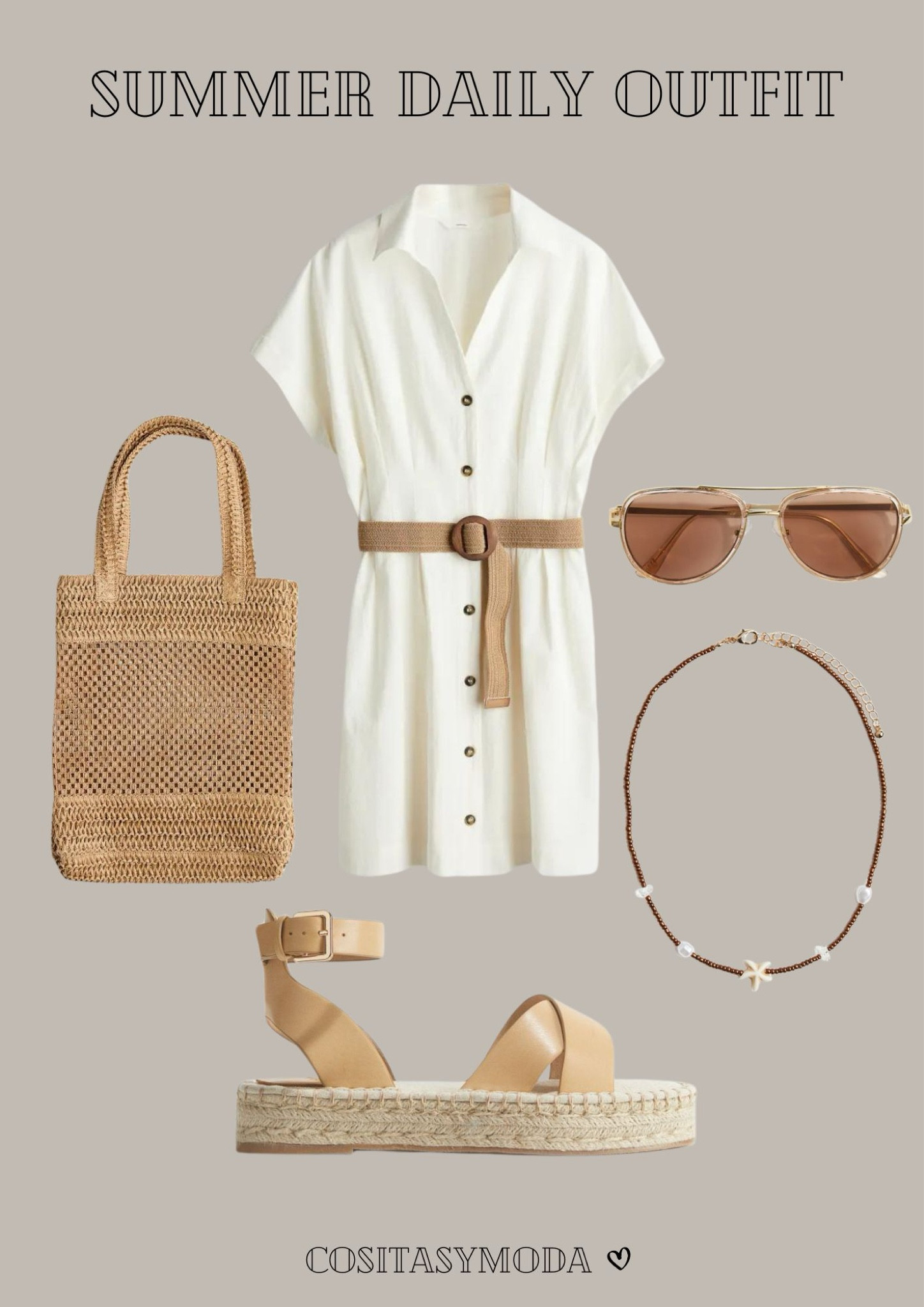 Summer Daily Outfit | Cositasymoda
•
Casual dress, beige sandals, sunglasses, handmade bag
•
Follow my shop on the LTK app to shop this post and get my exclusive app-only content!
#summeroutfit

#LTKspring #LTKsummer #LTKstyletip