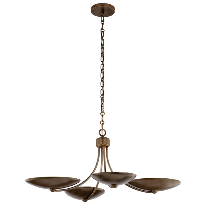 Palmela Four Light Chandelier/Semi Flush Lacquered Brass | Lighting Design
