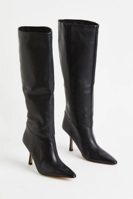 Black leather knee high stiletto boots 
.
Fall fashion fall outfit fall transitional layering winter fashion winter outfit 

#LTKstyletip #LTKSeasonal