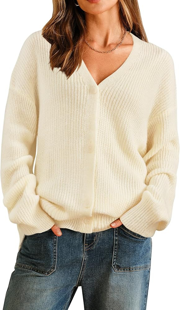 Arach&Cloz Women's Mohair Wool Blend Fall Chunky Business Cardigan Sweaters 2025 | Amazon (US)