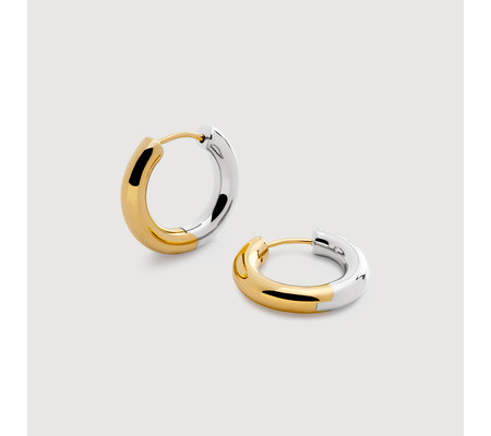 Mixed Metal Click Small Hoop Earrings | Monica Vinader (Global)