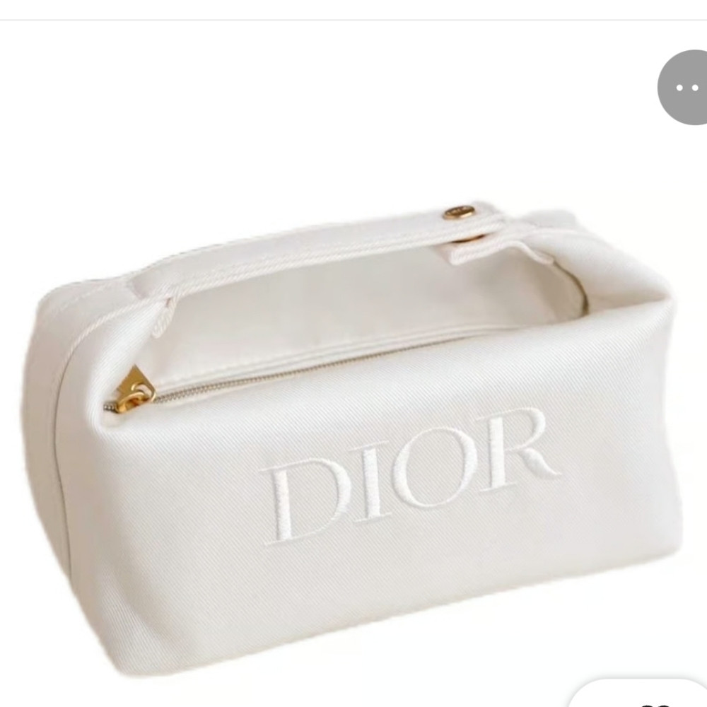 DIOR White Cosmetic Makeup Bag Pouch With Top Handle Clutch New In Box | Poshmark