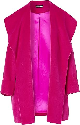 Shawl Collar Drape Coat- Fuchsia | Amazon (US)
