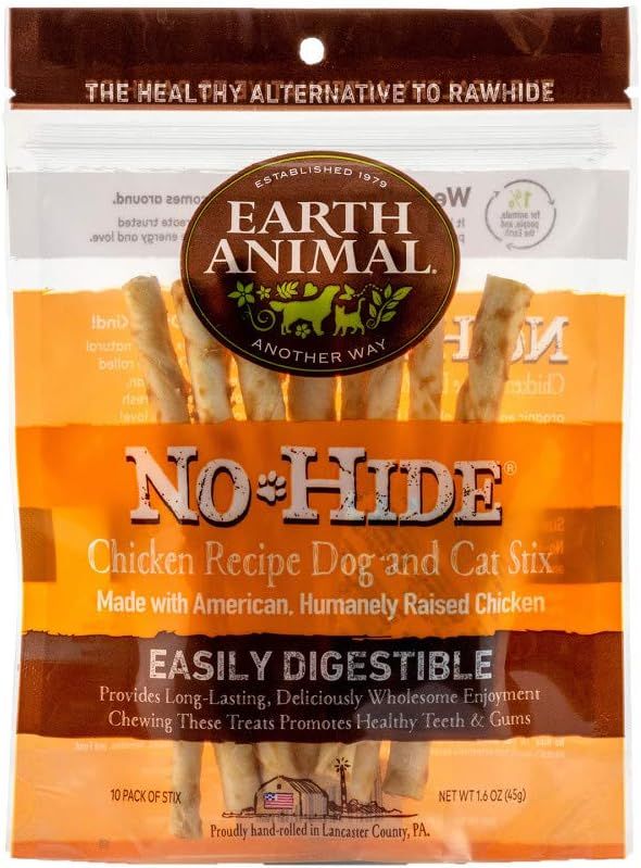 Earth Animal No-Hide Stix for Small Dogs & Cats - Made in USA, Natural Rawhide Alternative Dog Ch... | Amazon (US)
