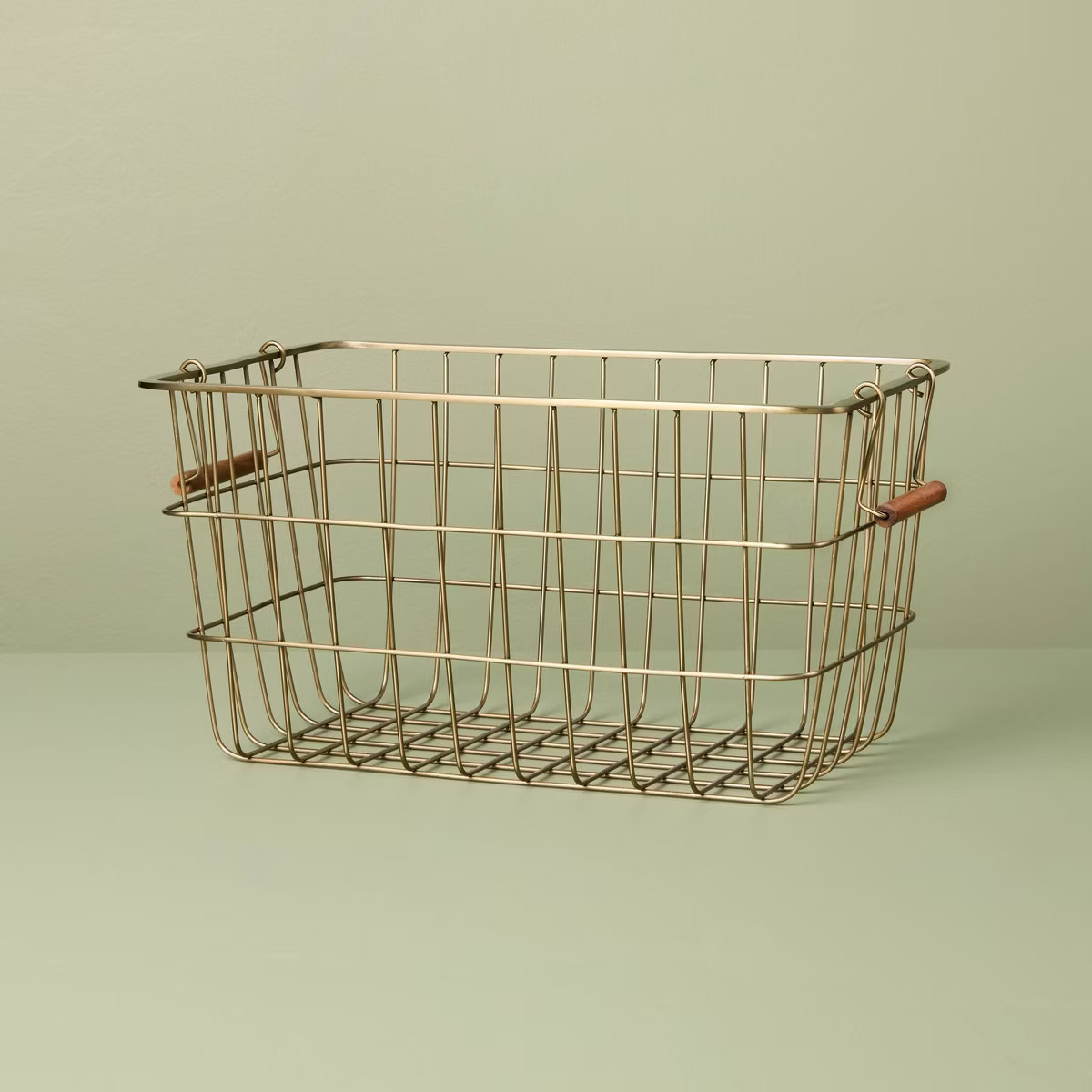 Rectangular Brass Wire Storage - Hearth & Hand™ with Magnolia | Target