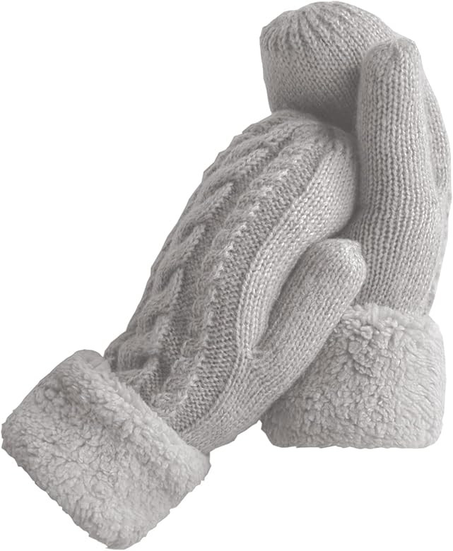 Women's Winter Gloves Warm Lining - Cozy Wool Knit Thick Gloves Mittens | Amazon (US)