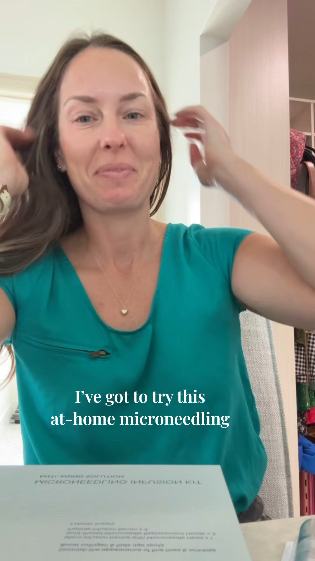 Excited to try this at-home kit. I don’t think it hurt bad at all! The only spots I didn’t love doing were my top lip and tip of my nose. Stay tuned for the results! 