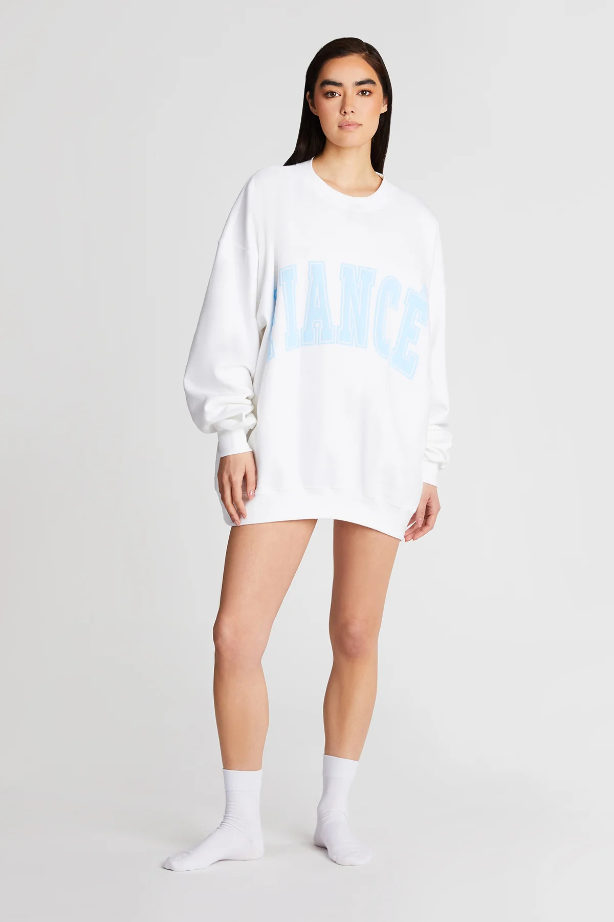 FIANCE SWEATSHIRT WHITE/BABY BLUE | The Bar