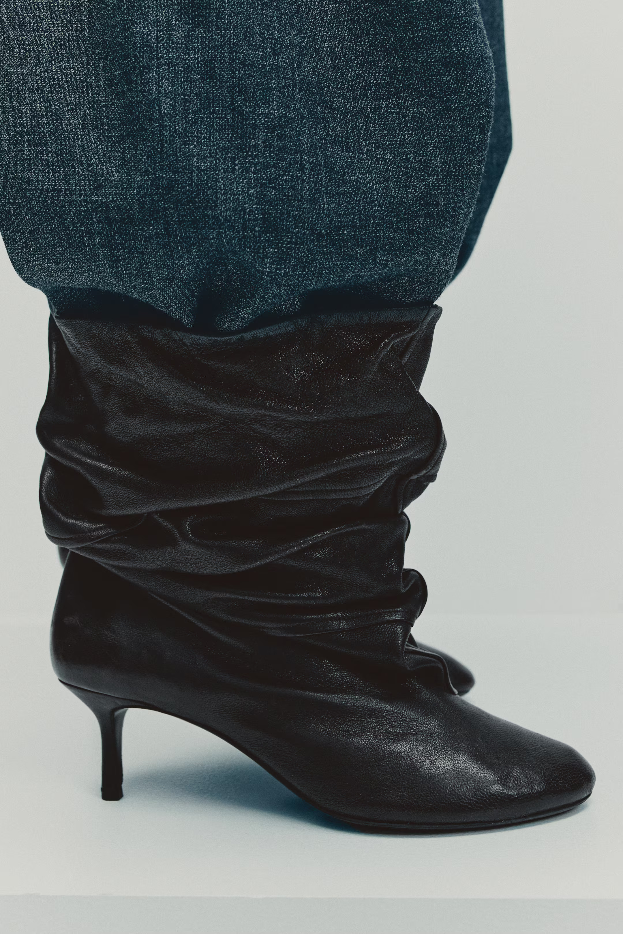 Heeled Leather Boots | H&M (US + CA)