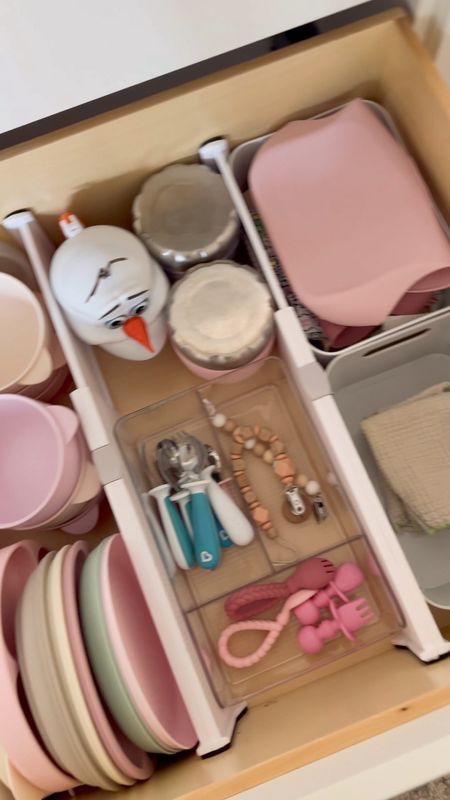 Organizing my Kids’ Kitchen Drawer! Adjustable drawer dividers, bamboo plates, silicone baby bowls with lids, toddler sippy cup, silicone bib set, toddler fork and spoon, suction plate for babies, baby suction plate, Disney princess toddler cups. 

#LTKhome #LTKHoliday #LTKkids