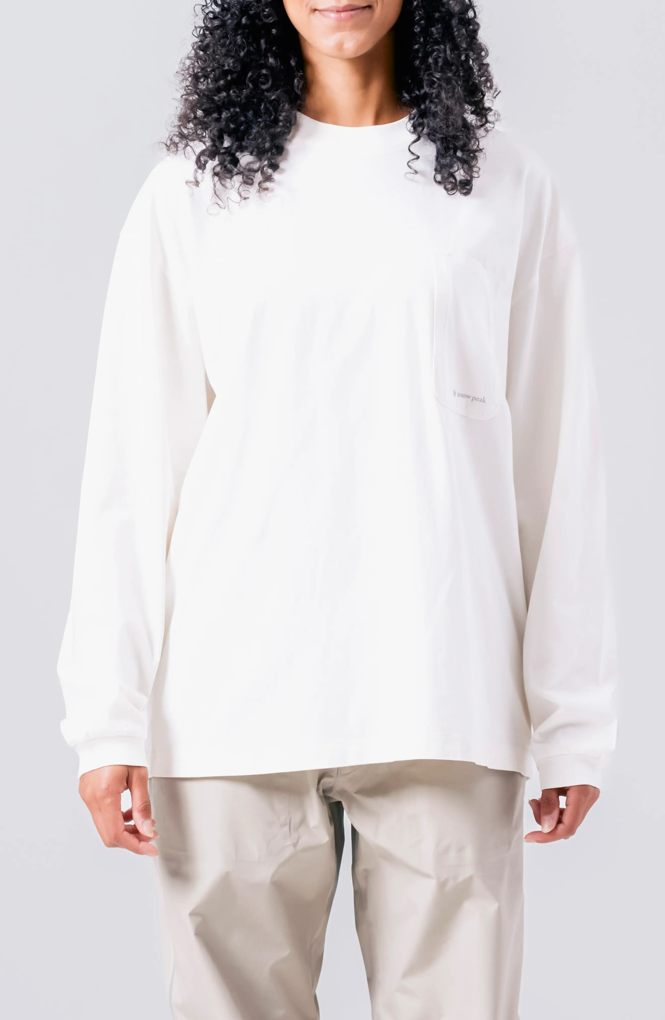 Snow Peak OG Mercerized Long Sleeve T-Shirt in Off White at Nordstrom, Size Small | Nordstrom