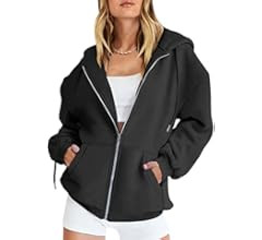 ANRABESS Women's Oversized Zip Up Hoodies Sweatshirts Y2K Clothes Teen Girl Fall Casual Drawstring J | Amazon (US)