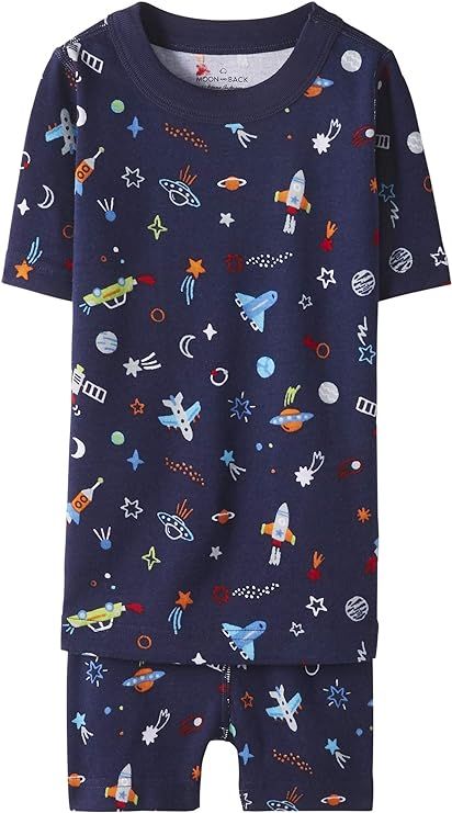 Moon and Back by Hanna Andersson Boys' and Girls' Organic Cotton 2 Piece Short Pajama Set | Amazon (US)