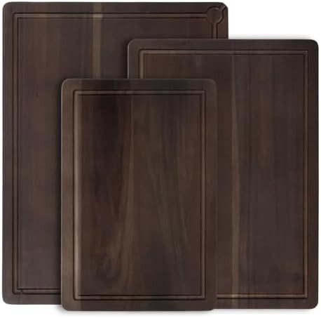 Acacia Wood Cutting Boards for Kitchen [Set of 3] – Premium Wooden Cutting Board Set with Juice... | Amazon (US)