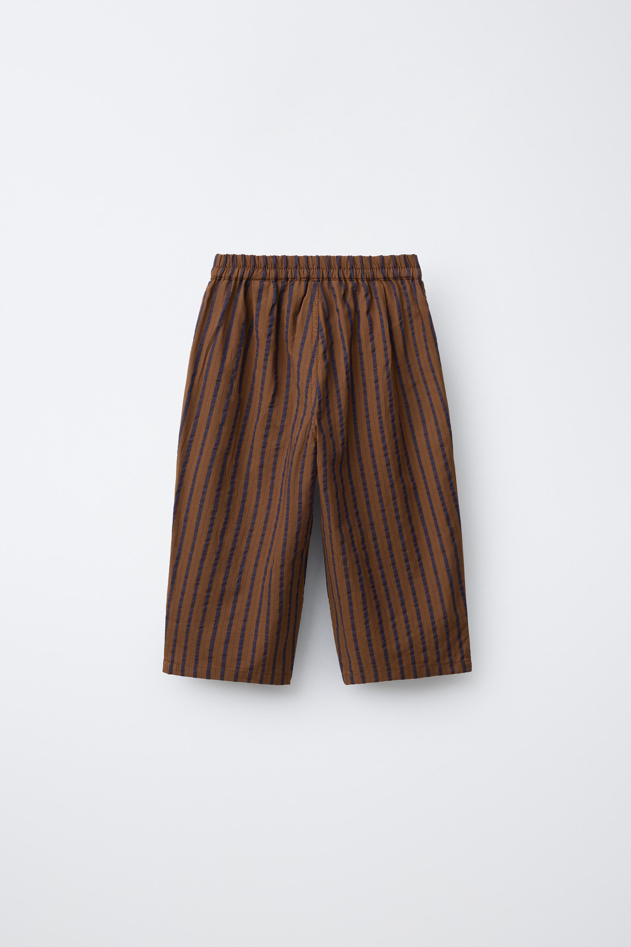 STRIPED SEERSUCKER BALLOON PANTS | Zara US