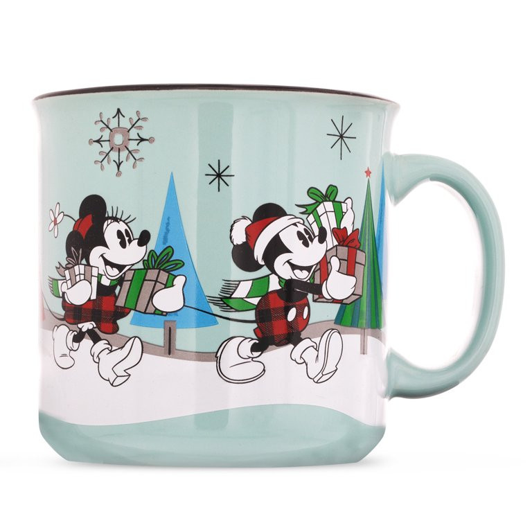 Mickey & Minnie Holiday Joy Oh Joy Mickey and Group Presents 20 oz Ceramic Camper Mug | Walmart (US)