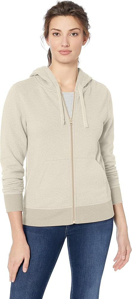 Amazon.com: Amazon Essentials Women's Fleece Full-Zip Hoodie, Oatmeal Heather, X-Large : Clothing... | Amazon (US)