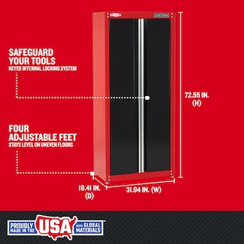 CRAFTSMAN 31.94-in W x 72.55-in H x 18.41-in D Freestanding Steel Garage Cabinet in Red Lowes.com | Lowe's
