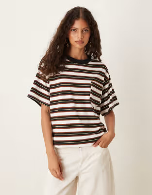 ASOS DESIGN oversize T-shirt with pocket in stripe | ASOS (Global)