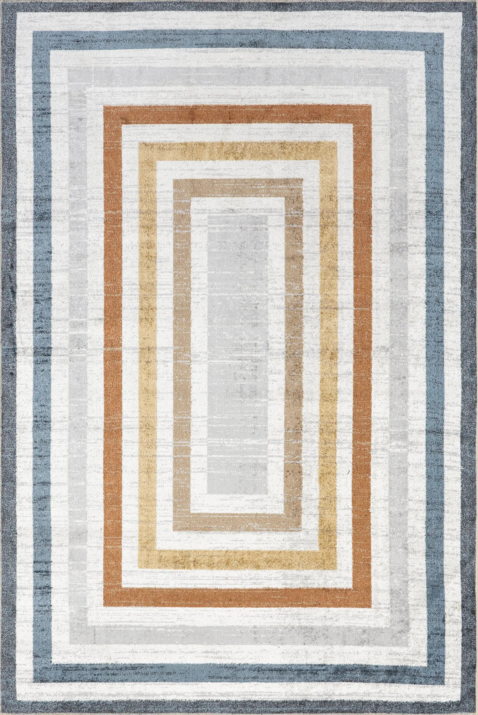 Lilac Striped Bordered Washable Rug | Multicolor | Rugs USA