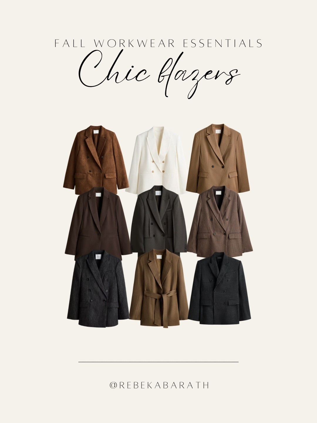 fall workwear essentials // chic blazers ✨

fall workwear | wardrobe edit | neutral outfits | double breasted blazer | the blazer edit

#LTKSeasonal