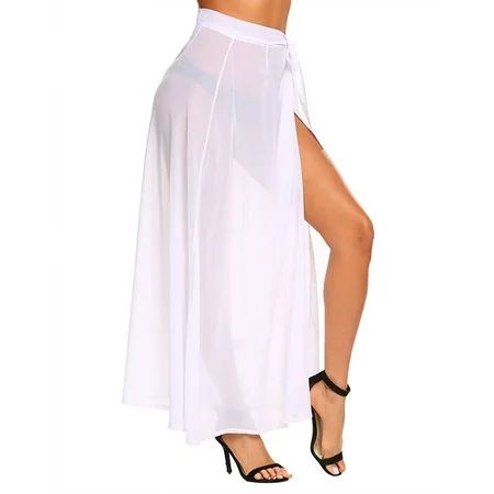 Luxsea Beach Sarong Pareo Womens Semi-Sheer Swimwear Cover Ups Short Skirt with Tassels | Walmart (US)