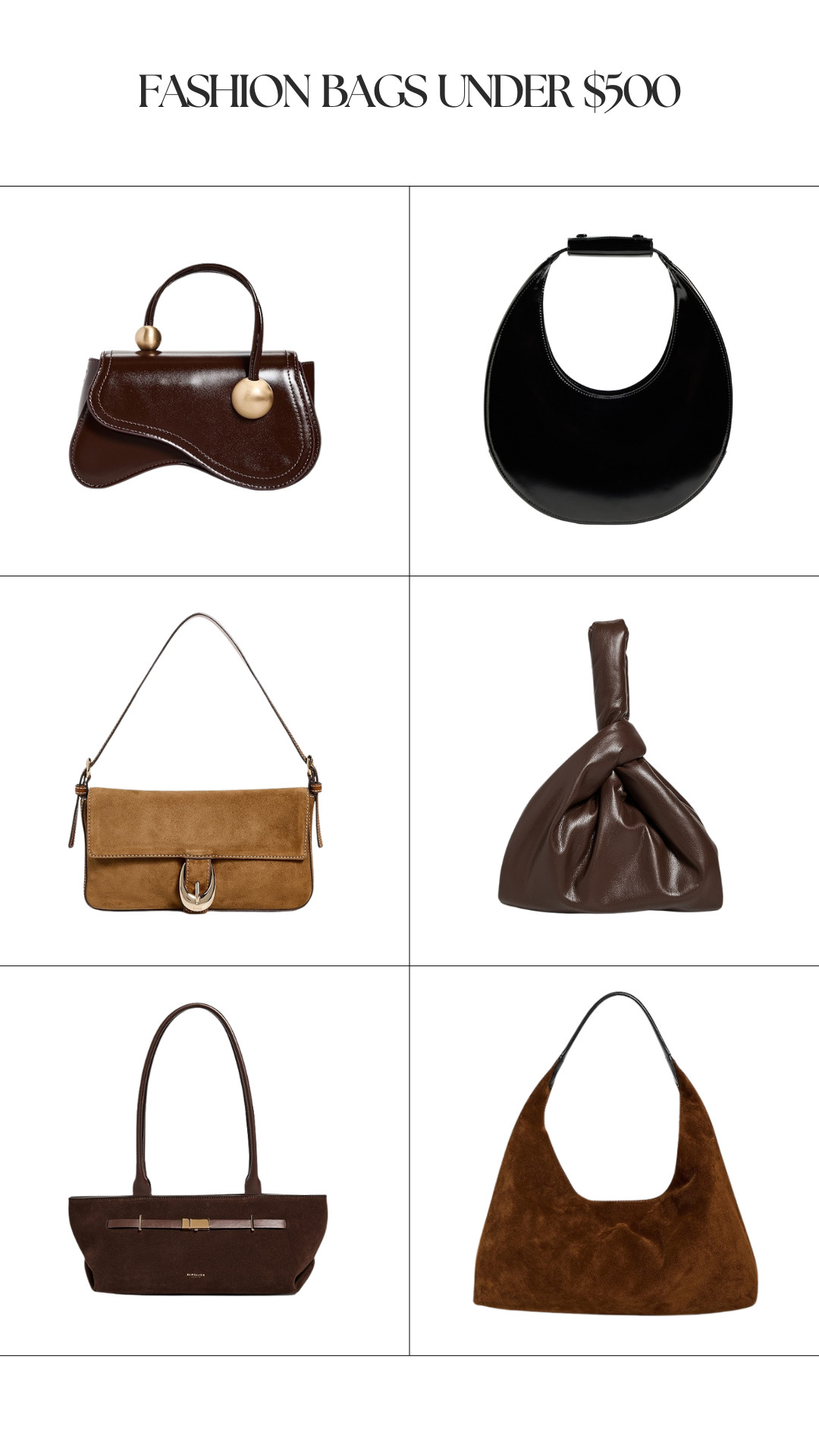 Fashion bags under $500 

 #LTKSeasonal #LTKStyleTip #LTKItBag