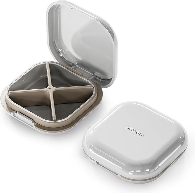 Small Pill Case, Travel Pill Box, Portable Pill Organizer, Pill Container for Pocket 4 Compartmen... | Amazon (US)