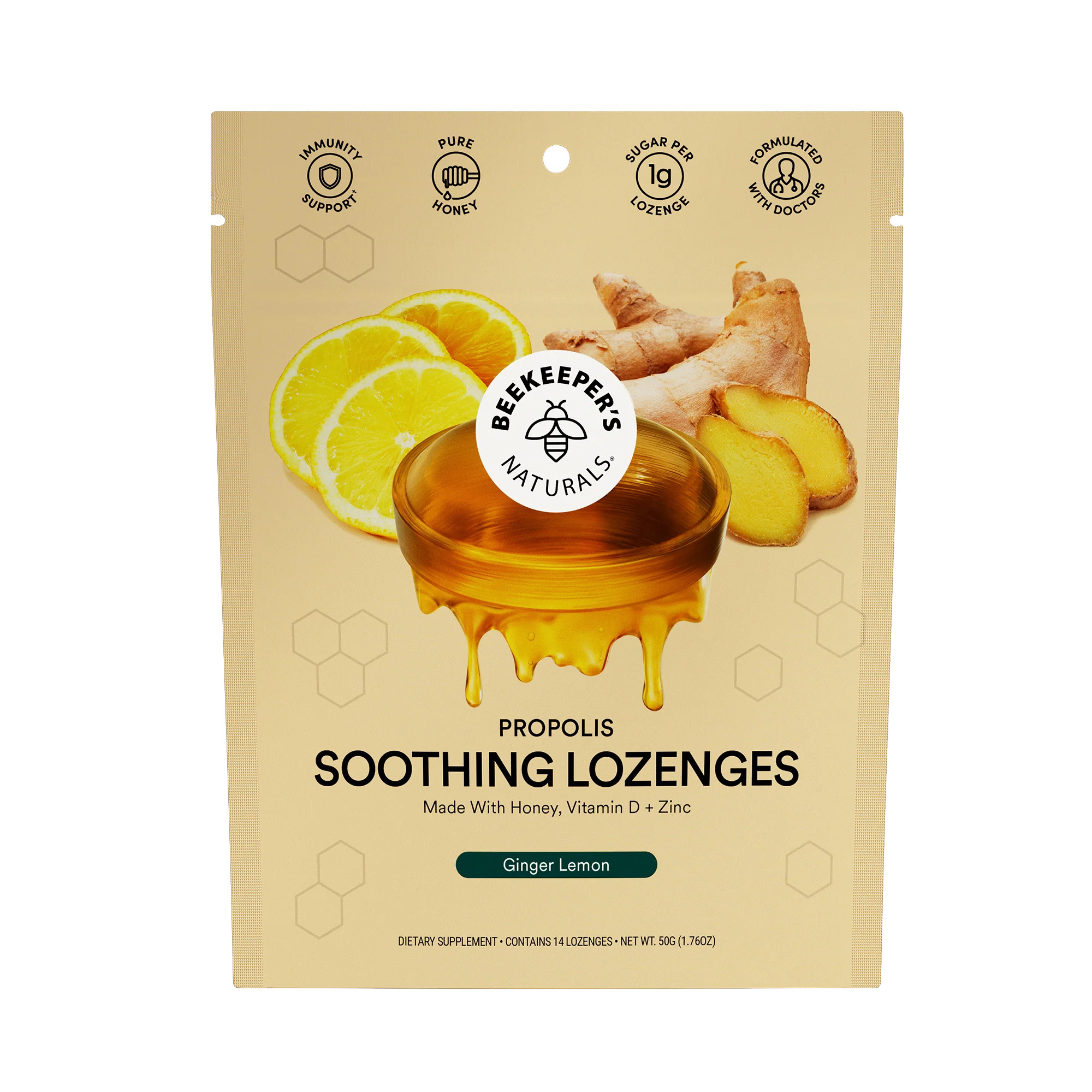 Ginger Lemon Soothing Lozenges | Beekeepers Natural's