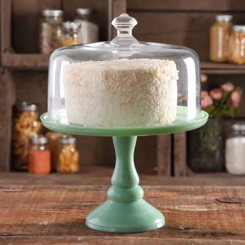 The Pioneer Woman Timeless Beauty 10-Inch Mint Green Cake Stand with Glass Cover - Walmart.com | Walmart (US)