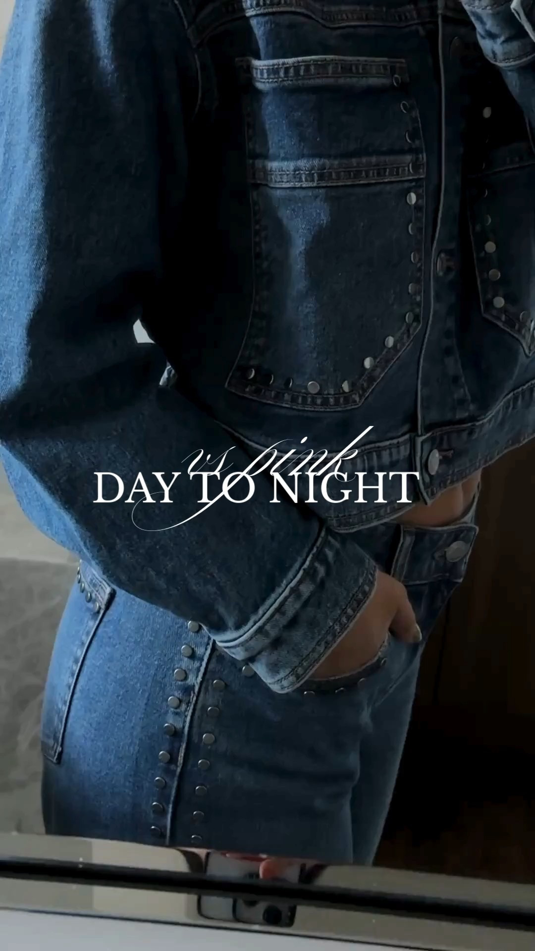 & yes the vs denim is just as stretchy and comfy as the yoga pants 🤌🏼 #pinkpartner @vspink 