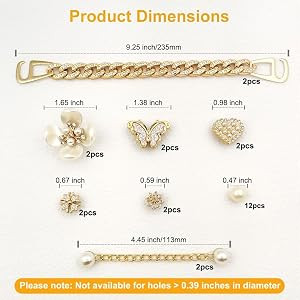 Shoe Charms for Clogs Bling Charms with Sparkling Chains Shoe Jewelry Accessories for Women Girls... | Amazon (US)